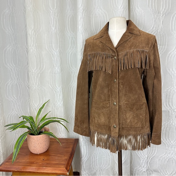 Vintage Winlit Suede Fringe Jacket - Picture 1 of 5
